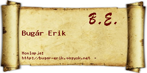 Bugár Erik névjegykártya
