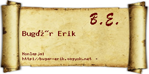Bugár Erik névjegykártya