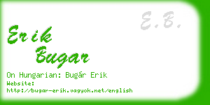 erik bugar business card
